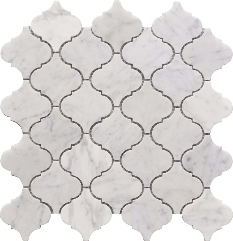 Rockart Carrara Marble Lantern 12x12 Mosaic Tile - tilestate