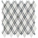 Thassos White Carrara Blue Marble Lattice Honed Mosaic Tile - tilestate
