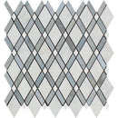 Oriental White Honed Marble Lattice Mosaic Tile (Thassos + Oriental White White + Blue-Gray) - tilestate