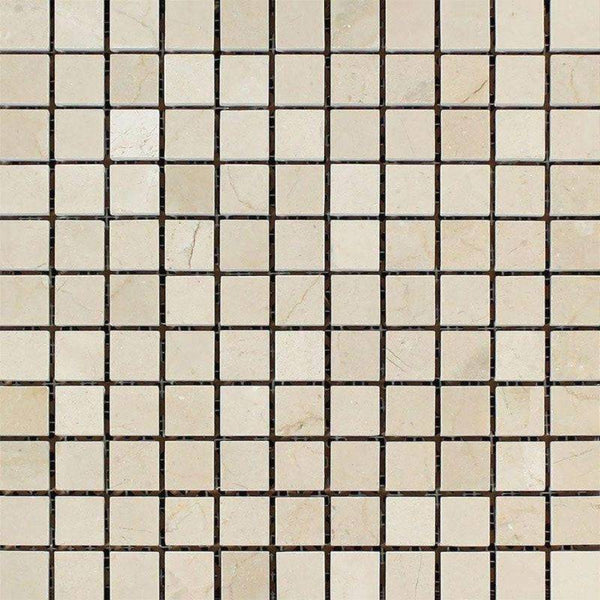 Crema Marfil Marble 1x1 Polished Mosaic Tile - tilestate