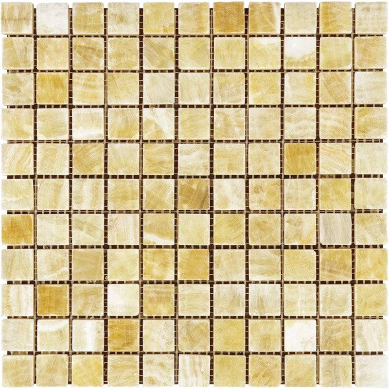 Honey Onyx 1x1 Polished Mosaic Tile - tilestate