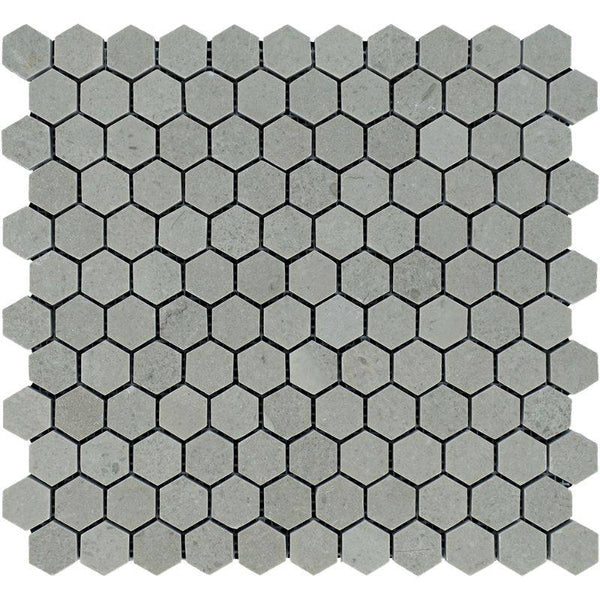 Spanish Grey Marble 1x1 Hexagon Polished Mosaic Tile - tilestate