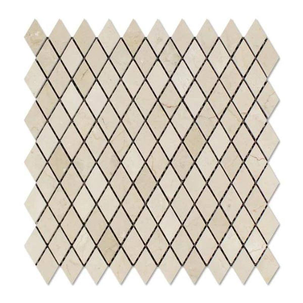 Crema Marfil Marble 1x2 Diamond Polished Mosaic Tile - tilestate