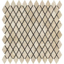 Ivory Travertine Tumbled 1x2 Diamond  Mosaic Tile - tilestate