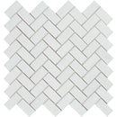 Thassos White Marble 1x2 Herringbone Polished Mosaic Tile - tilestate