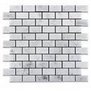 White Carrara Marble 1x2 Polished Mosaic Tile - tilestate