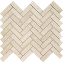 Crema Marfil Marble 1x3 Herringbone Polished Mosaic Tile - tilestate