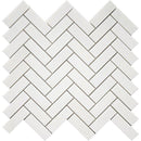 Thassos White Marble 1x3 Herringbone Polished Mosaic Tile - tilestate