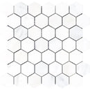Asian Statuary (Oriental White) Marble 2x2 Hexagon Polished Mosaic Tile For Kitchen Backsplash and Bathroom Wall or Bathroom Floor - tilestate