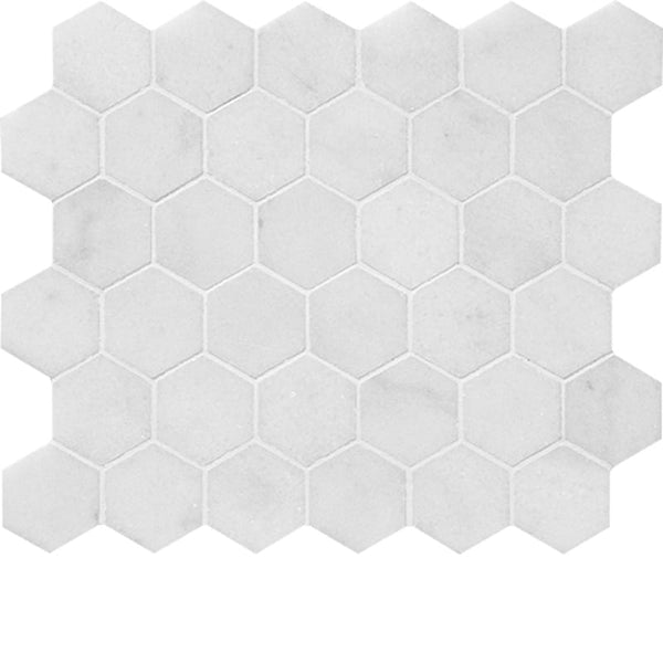 Bianco Caldo Marble 2x2 Hexagon Polished Mosaic Tile - tilestate