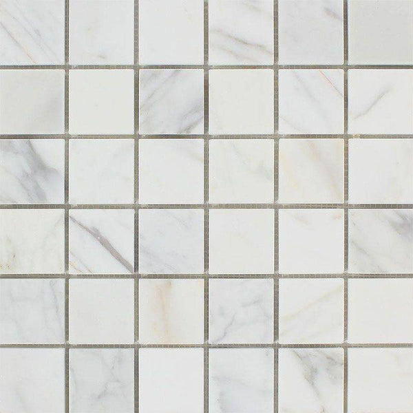 Calacatta Gold Marble 2x2 Honed Mosaic Tile - tilestate