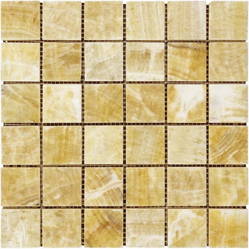 Honey Onyx 2x2 Polished Mosaic Tile - tilestate