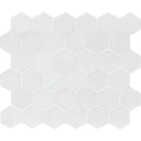 Mont Blanc White Marble 2x2 Hexagon Honed Mosaic Tile - tilestate