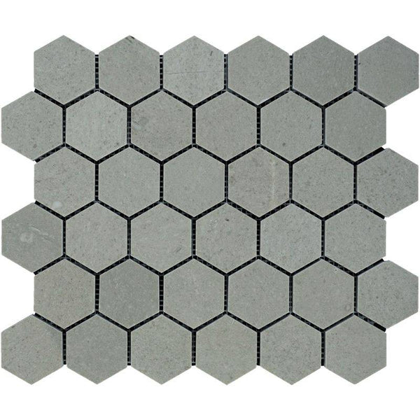 Spanish Grey Marble 2x2 Hexagon Polished Mosaic Tile - tilestate