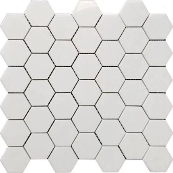 Thassos White Marble 2x2 Hexagon Honed Mosaic Tile - tilestate