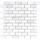 Asian Statuary (Oriental White) Marble 2x4 Polished Mosaic Tile For Kitchen Backsplash and Bathroom Wall or Bathroom Floor - tilestate