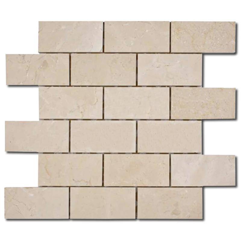 Crema Marfil Marble 2x4 Polished Mosaic Tile - tilestate