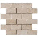 Ivory Travertine 2x4 Filled and Honed Mosaic Tile - tilestate