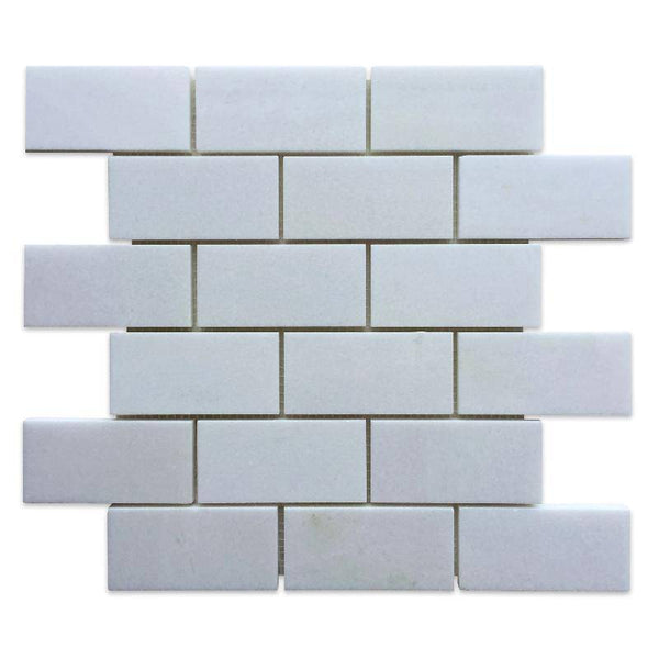 Thassos White Marble 2x4 Honed Mosaic Tile - tilestate