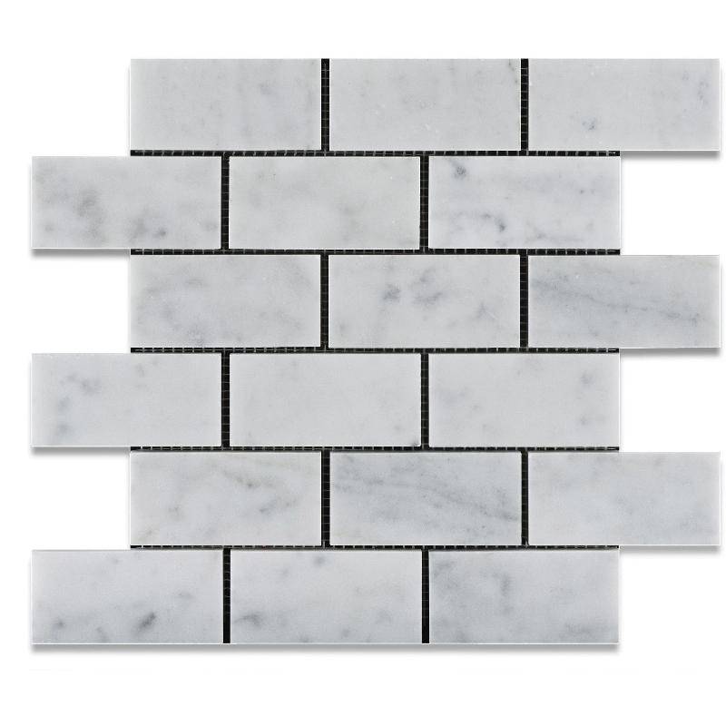 White Carrara Marble 2x4 Honed Mosaic Tile - tilestate