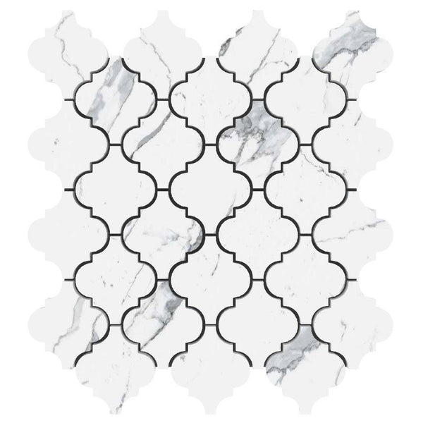 3x3 Statuario Lantern ( Casablanca ) Marble Mosaic Tile For Tile Wall and Floor  (Kitchen Backsplash or Shower Wall and Floor) - tilestate