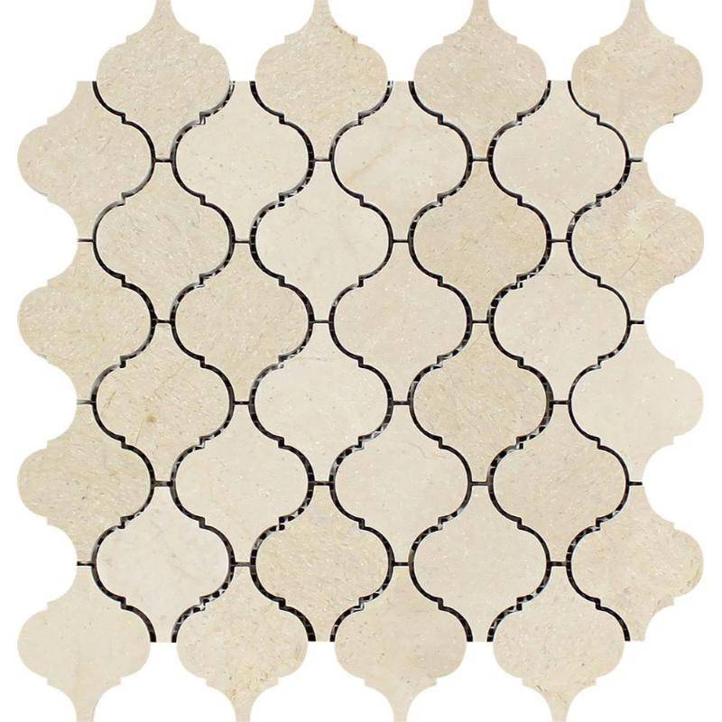 Crema Marfil Marble Honed Lantern Design Mosaic Tile - tilestate