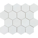 Thassos White Marble 3x3 Hexagon Honed Mosaic Tile - tilestate