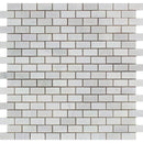 Asian Statuary (Oriental White) Marble Honed Mini Brick Mosaic Tile For Kitchen Backsplash and Bathroom Wall or Bathroom Floor - tilestate
