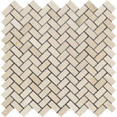 Crema Marfil Marble Mini Herringbone Polished Mosaic Tile - tilestate