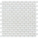 Thassos White Marble 5/8x1 1/4 Honed Mini Brick Mosaic Tile - tilestate