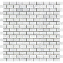 White Carrara Marble 5/8x1 1/4 Honed Mosaic Tile - tilestate