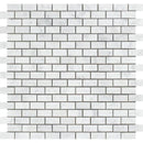 White Carrara Marble 5/8x1 1/4 Polished Mosaic Tile - tilestate