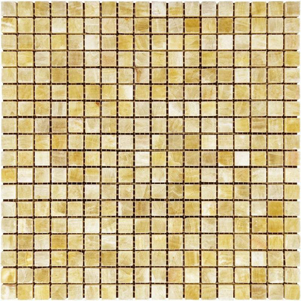 Honey Onyx 5/8x5/8 Polished Mosaic Tile - tilestate