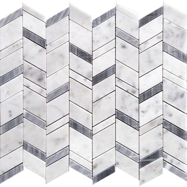 Seattle Urban Bardiglio Nuvolato / Bianco Carrara Mosaic Tile - tilestate
