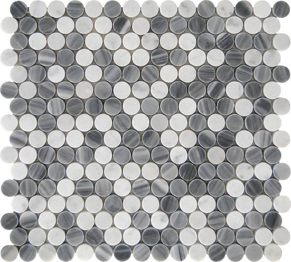 Seattle Kerry Park Bardiglio Nuvolato / Bianco Carrara Mosaic Tile - tilestate