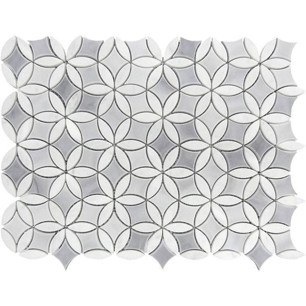 SEATTLE MAGNOLIA Bardiglio Nuvolato / Bianco Carrara Mosaic Tile - tilestate