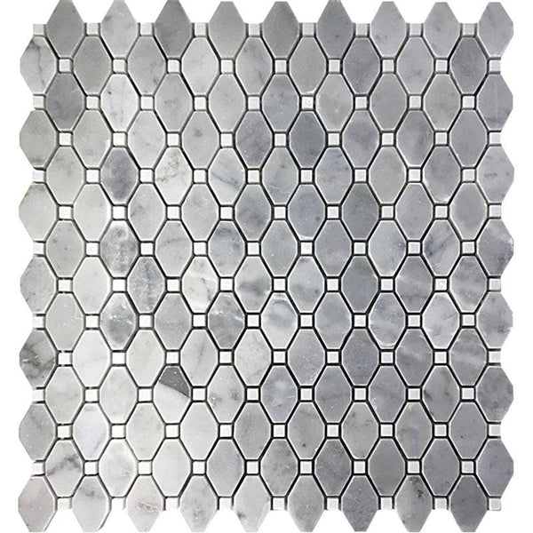 Seattle Ballard Bardiglio Nuvolato/eastern White Mosaic Tile - tilestate