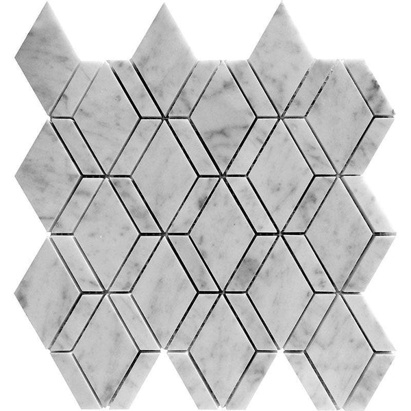 Dc Metro Diamond Bianco Carrara Mosaic Tile - tilestate