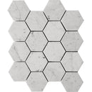 Marbella Carrarra Hex 3x3 Honed Bianco Carrara Mosaic Tile - tilestate