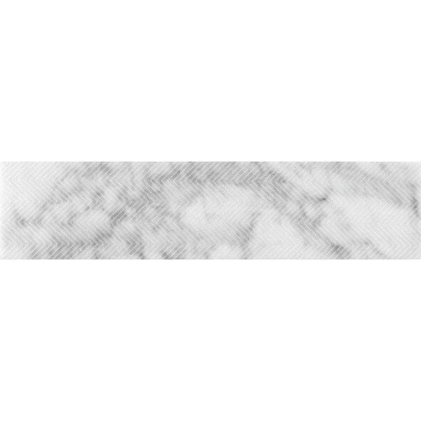 Artistic Etched Chevron Carrara Bianco Carrara  Tile - tilestate
