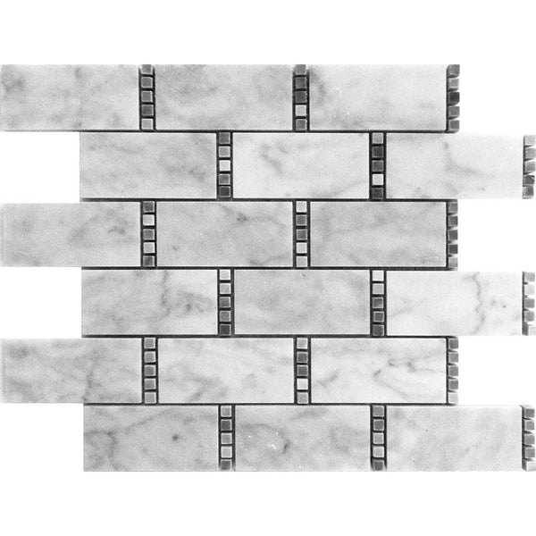 Dc Metro Arlington Bianco Carrara/ Bardiglio Nuvolato Mosaic Tile - tilestate