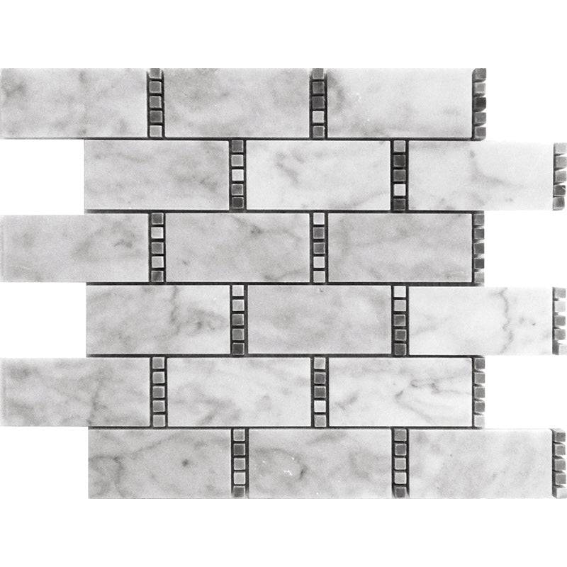 Dc Metro Arlington Bianco Carrara/ Bardiglio Nuvolato Mosaic Tile - tilestate