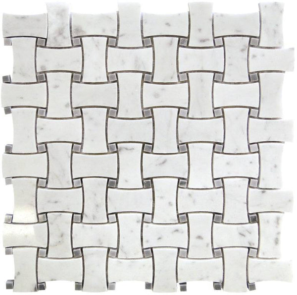 Seattle Beacon Hill Bianco Carrara/ Bardiglio Nuvolato Mosaic Tile - tilestate