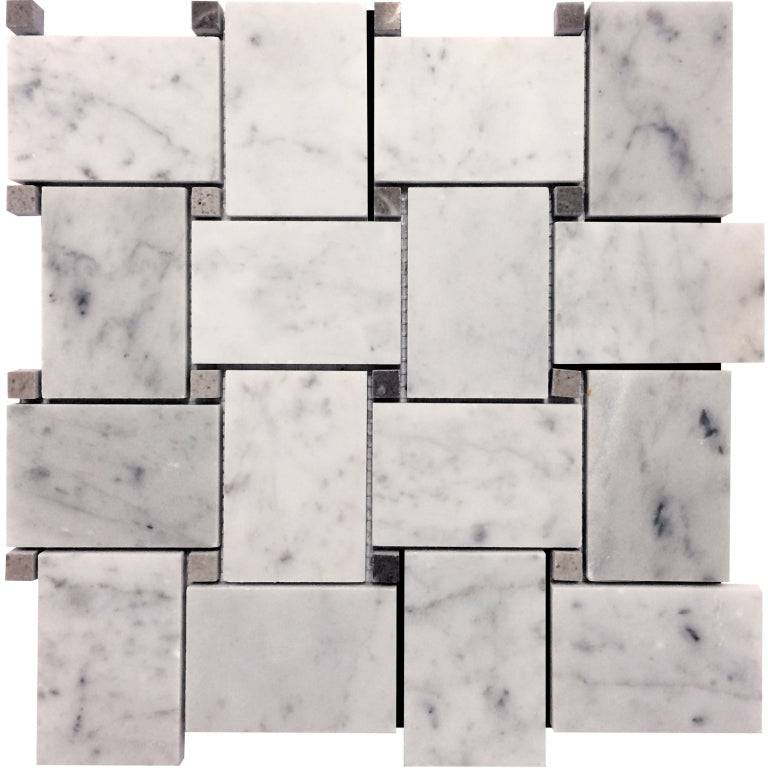 Marbella Old Town Bianco Carrara / Eastern Beige Mosaic Tile - tilestate