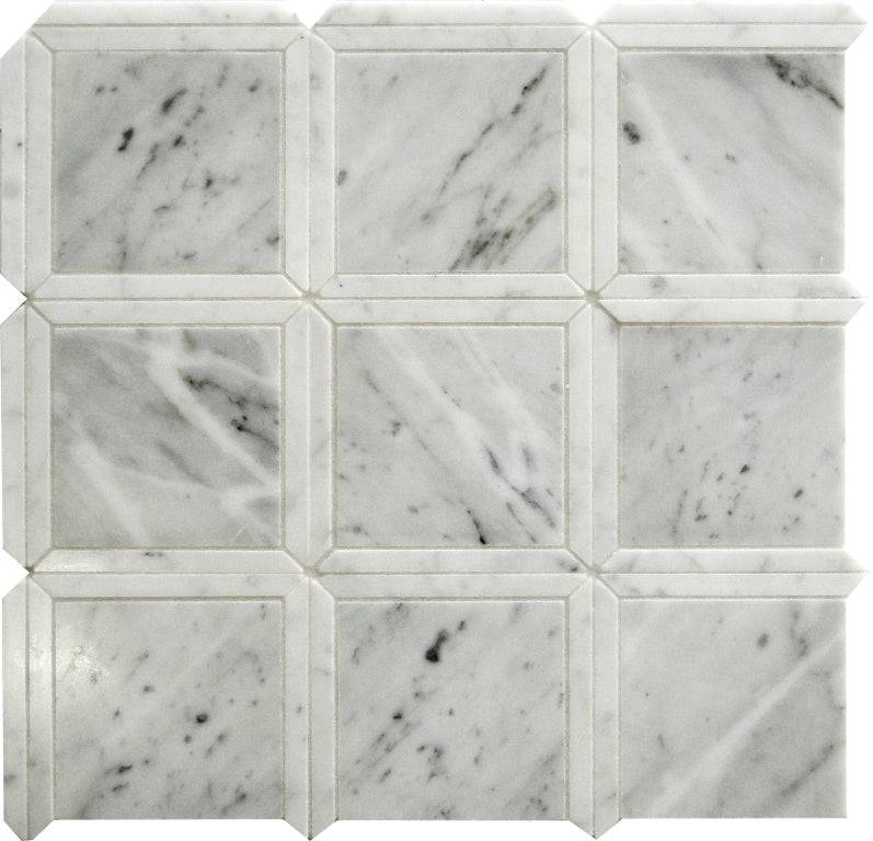 Dc Metro Mt. Vernon Square Bianco Carrara/ Eastern White Mosaic Tile - tilestate