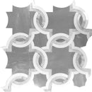 Waterjet Trellis 19 Carrara/ Eastern Grey/thassos Mosaic Tile - tilestate