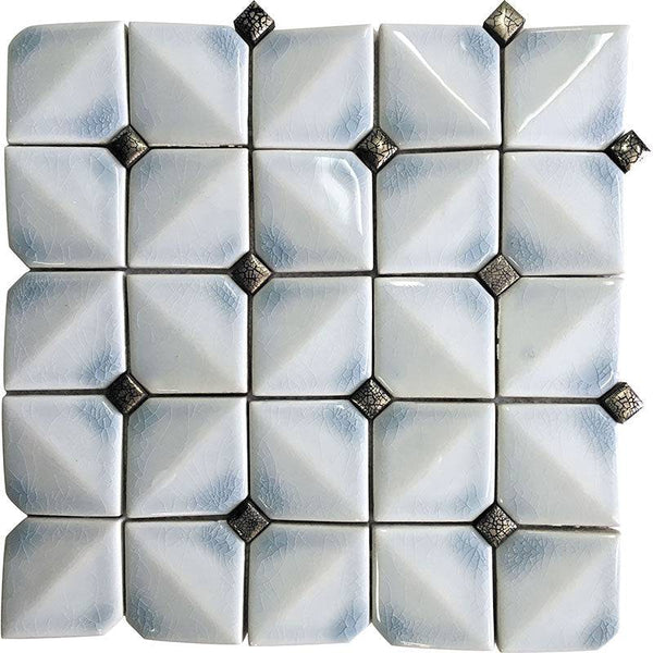 CERAMIQUE BLUE PILLOW ceramic Mosaic Tile - tilestate