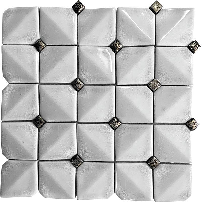 CERAMIQUE WHITE PILLOW ceramic Mosaic Tile - tilestate