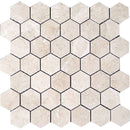 Valencia Crema 2x2 Hex Polished Crema Marfil Mosaic Tile - tilestate