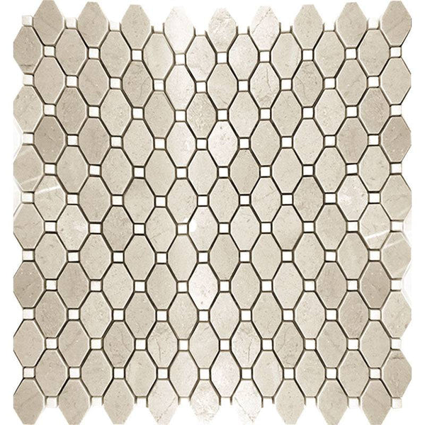 Valencia Moncada Crema Marfil/eastern White Mosaic Tile - tilestate